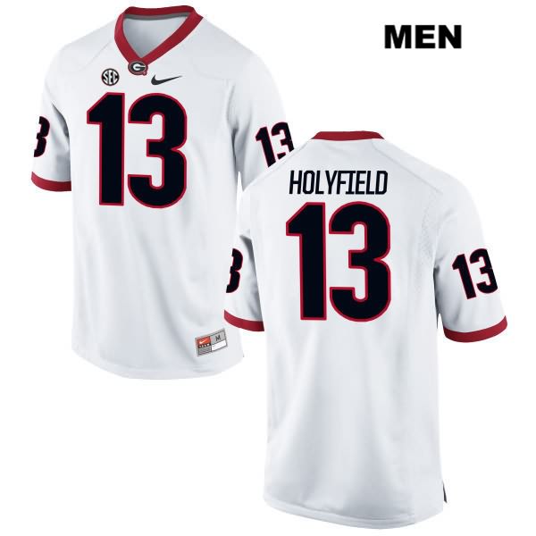 Georgia Bulldogs Men's Elijah Holyfield #13 NCAA Authentic White Nike Stitched College Football Jersey CMV0156CZ